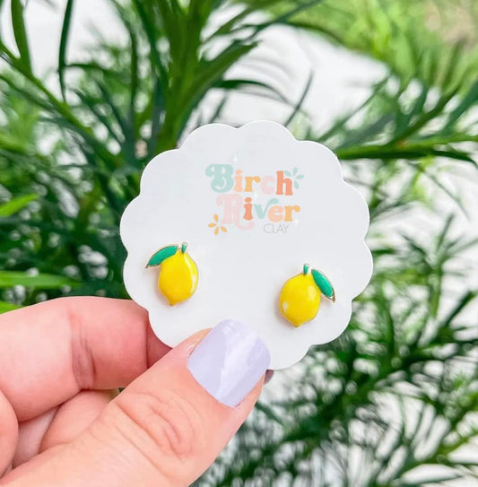 Lemon Enamel Earrings